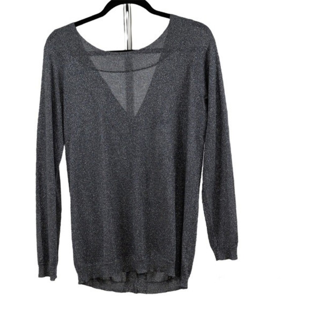 H By Halston shimmer long sleeve top size S - Picture 2 of 9
